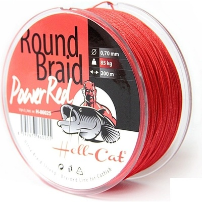 Hell-Cat šňůra Round Braid Power Red 200m 0,70mm