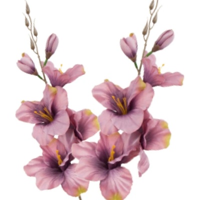 Umelá gladiola saténová fialovozelená 54 cm
