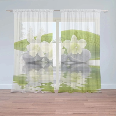 Sablio Záclony Biela orchidea: 2ks 150x250cm