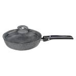 Haschever HR-GRANITE-GREY-Тиган с подвижна дръжка и стъклен капак Ø26xh6cm (ETVCKK0326018) (0189342)