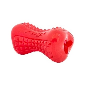 Rogz Yumz Large - Кучешки кокал за дъвчене с дупка за лакомства 15 см. червен