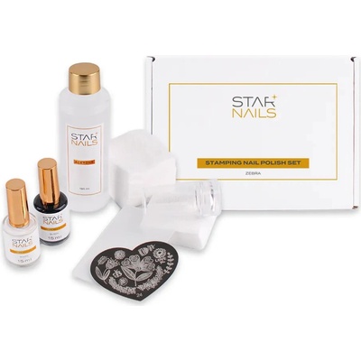 Starnails Sada STARNAILS Stamping Nail Polish Set Zebra razítkování
