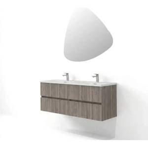 ASIR GROUP Комплект окачен долен шкаф 120 см с двойна мивка и LED огледало Asir Simple 5 бреза Monsoon (263LVS1215)