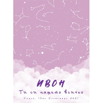 Image 1 of Takedstars Звездна карта - Детски 16 (Postervramka-33-w1)
