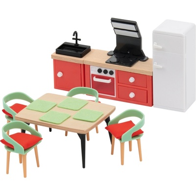 lupilu Dřevěný nábytek / Sada panenek (kuchyňka) – Zboží Dáma