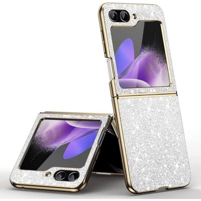GKK Калъф с Блестяща Декорация за Z Flip 7 FE/Z Flip 6, Blink Case, Сребрист (59066011126964)