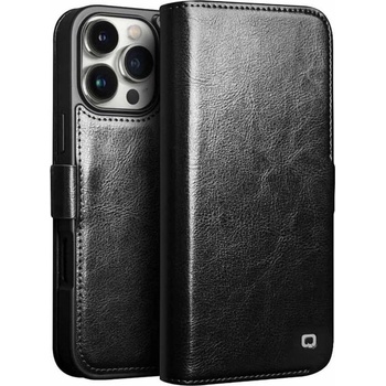 Qialino Кожен Калъф за iPhone 16 Pro, Qialino Book Case, Черен (5966011150541)