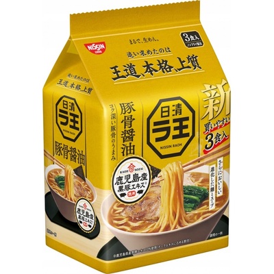 Nissin Raoh Japonský instantný ramen Tonkotsu so sójovou omáčkou 3 x 100 g
