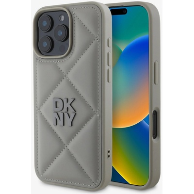 DKNY Заден капак от полиуретанова кожа с ватирано лого за iPhone 16 Pro Grey DKNY | Lilav | ЖЕНИ | UNI