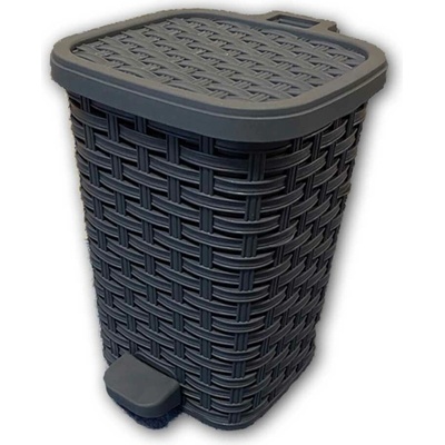 Dunya RATTAN 12 L s pedálem a vědrem s rukojetí - sivá - 37-01053-st
