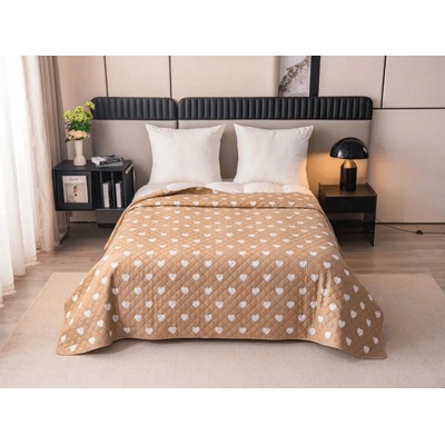 Textilomanie Přehoz na postel CARAMHEART, hnědý 170 x 210 cm