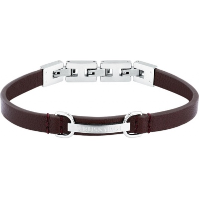 Trussardi Pánský náramek z hnědé kůže T-Leather TJAXZ07