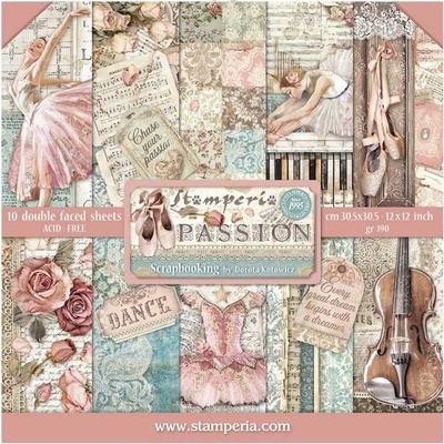 Sada oboustranných papírů PASSION190 g/m2 20,3x20,3cm - 10ks