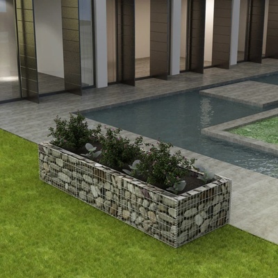 VidaXL Gabionový vyvýšený záhon ocel 270 x 90 x 50 cm