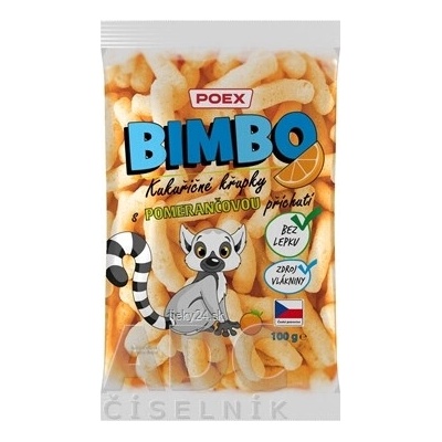 POEX BIMBO Kukuričné chrumky s pomarančovou príchuťou100 g