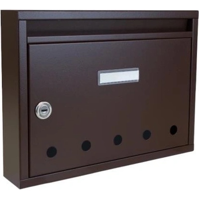 DOLS E-01 BASIC/K RAL8017 - poštová schránka s otvormi, do bytových a panelových domov, hnedá