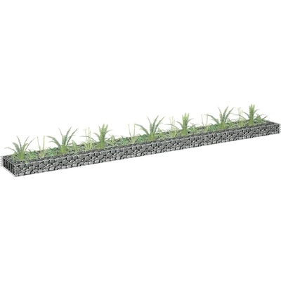 vidaXL Gabionový vyvýšený záhon pozinkovaná ocel 270 x 30 x 10 cm