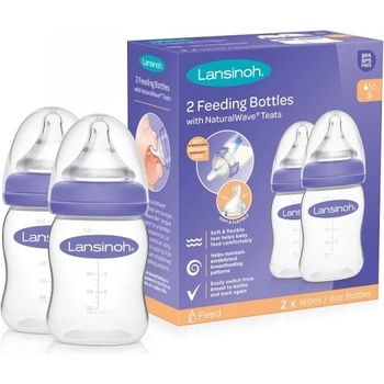 Lansinoh Шишета с биберон Lansinoh - NaturalWave, 160 ml, 0м+ (75430)