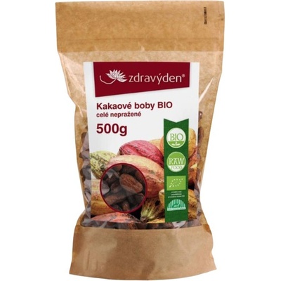 Zdravý den Kakaové boby celé nepražené bio 200 g – Zboží Mobilmania