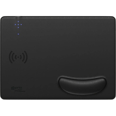 Prio Fast Wireless Charging Mouse Pad 15W - подложка за мишка и поставка (пад) за безжично зареждане на Qi съвместими устройства (черен)