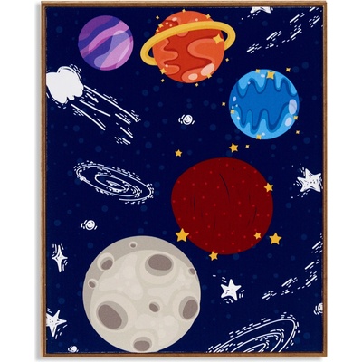 Giftdecor Plakát v rámu vesmír PLANET, 41,2 x 51,5 cm vícebarevná