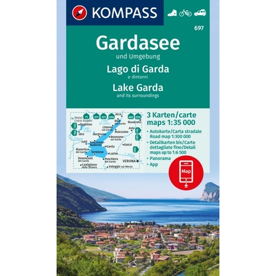 KOMPASS Wanderkarten-Set 697 Gardasee und Umgebung - Lake Garda and its surroundings - Lago di Garda e dintorni 3 Karten 1:35.000