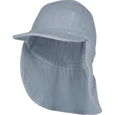 Sterntaler Детска шапка с козирка Sterntaler Kids' Peaked Cap with Neck Flap Muslin Cap - Graublau - размер 49 cm (904-3661-0212)