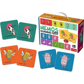 Trefl Pexeso Classic&Plus Zvieratká v pohybe 3v1