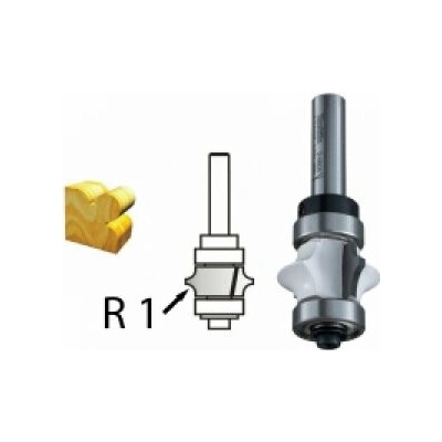 Profilová fréza s ložiskem stopka 8mm, 25,4x13x61,2mm, Makita D-48826