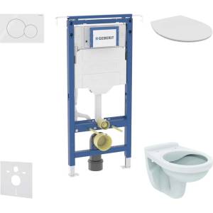 Geberit Duofix - Комплект за монтаж пред стена, тоалетна Alpha със седалка, бутон Sigma01, алпийско бяло SANI11CD3114 (SANI11CD3114)