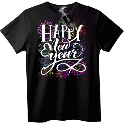 NOONEBRAND Тениска Празнични Фойерверки - 2XL, Black