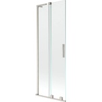 Mexen Velar L разтегателен двукрилен параван за вана 70 x 150 cm, прозрачен, четкан никел - 896-070-003-01-97 (896-070-003-01-97)