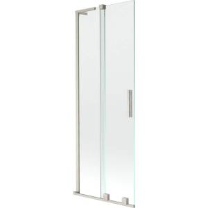 Mexen Velar L разтегателен двукрилен параван за вана 70 x 150 cm, прозрачен, четкан никел - 896-070-003-01-97 (896-070-003-01-97)