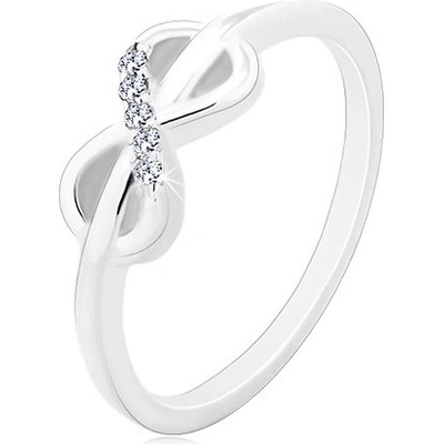 Šperky Eshop prsten ze stříbra 925 symbol Infinity zdobený čirými zirkony M14.31