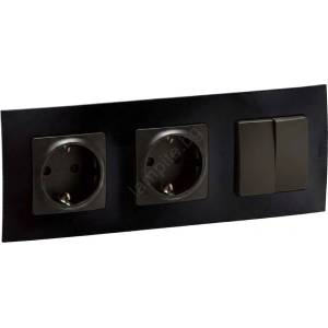 Legrand Legrand-двойна битова SCHUKO розетка 250V/16A и двоен ключ № 5 NILOE (LR0007D)