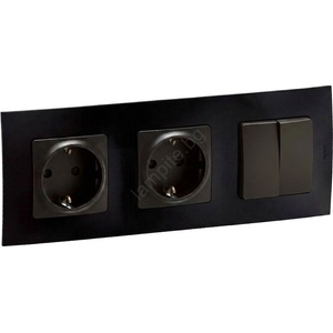 Legrand Legrand-dвойна домашна SCHUKO розетка и двоен ключ № 5 с рамка NILOE 250V b (LR0007D)