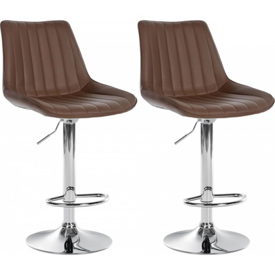 Design-Shop Toni koženka Hnedá / chróm 2 ks