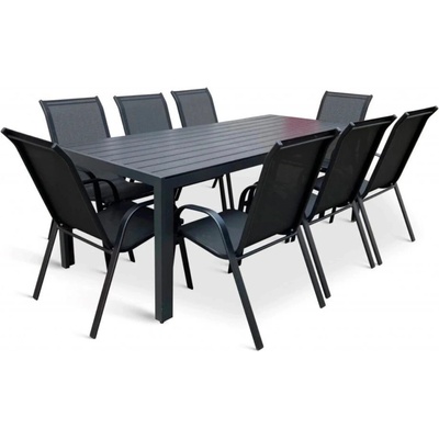 Vikio DK305 antracit Venkovní zahradní set 205x90 pro 8 osob – Zbozi.Blesk.cz
