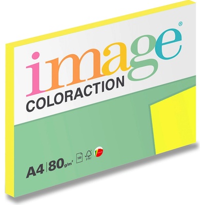 Image Coloraction barevný papír A4 80 g 100 listů reflexní žlutý