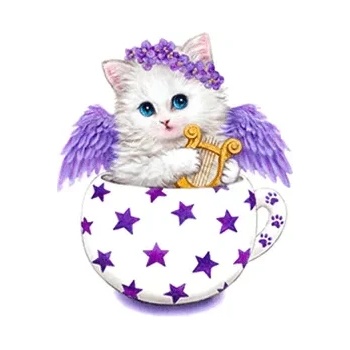 Image 1 of Milena Style Коте ангелче - диамантен гоблен