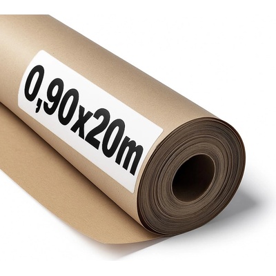 OFITURIA natural brown kraft paper 70 g/m2 - roll 0.90×20 m - 1 roll - recycled paper for packaging, crafts and decoration - tear-resistant - suitable for acrylic and oil paints - COM620