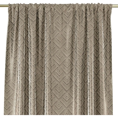 Záves AmeliaHome CASPE s multifunkčnou páskou 140x250 cm krémovo-zlatý, veľkosť 140x250