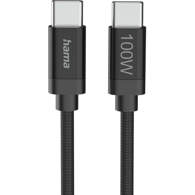 Hama Кабел Hama, от USB-C(м) към USB-C(м), 3m, 100W, черен (201749)