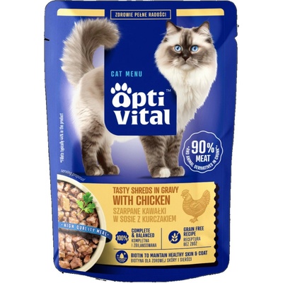 Optivital Tasty shreds in gravy with chicken 85 g