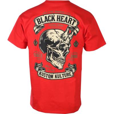 Black heart мъжка моторджийска тениска BLACK HEART - DEVIL SKULL RED - Red - 21669