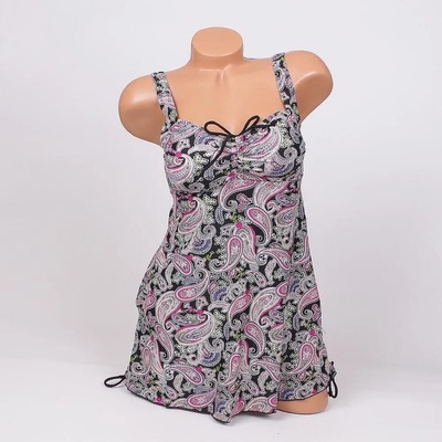 Танкини в черно с красиви цветни орнаменти - чашка b