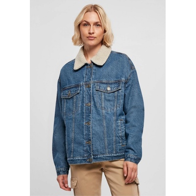 Urban Classics Ladies Oversized Sherpa Denim clearblue washed