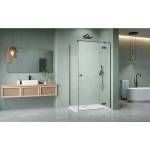 Radaway Правоъгълна душ кабина с люлееща се врата Radaway Essenza KDJ 90x70 см GunMetal матово-прозрачно покритие дясна (1385044-92-01R+1384048-01-01)