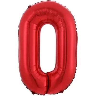 PartyDeco Fóliové číslo 0 červené 86 cm