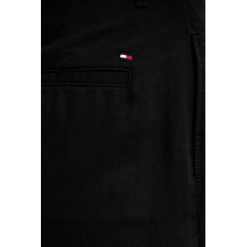 Tommy Hilfiger Къс панталон с лен Tommy Hilfiger в черно с изчистен дизайн с висока талия WW0WW45784 (WW0WW45784)